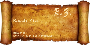 Rauch Zia névjegykártya